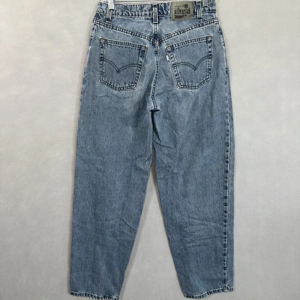 Vtg Levi's SilverTab Baggy Jeans Mens Fits 29x30 Blue Pleated Denim USA 90s Y2K